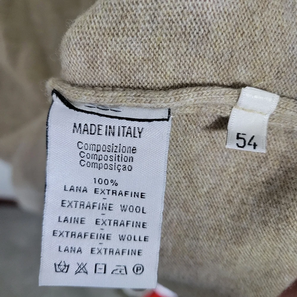 Brooksfield Tan Wool Turtleneck Sweater Men's, Size 54 - Picture 5 of 6